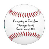 Camping is Our Jam Tent and Mountains in Jar 野球ボール (正面)