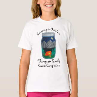 Camping is Our Jam Tent and Mountains in Jar Tシャツ