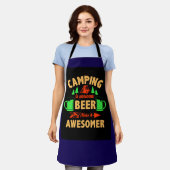Camping is Swesome Beer Make it Aesomer-45676  エプロン (着用した状態)