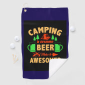 Camping is Swesome Beer Make it Aesomer-45676  ゴルフタオル (インサイチュ)