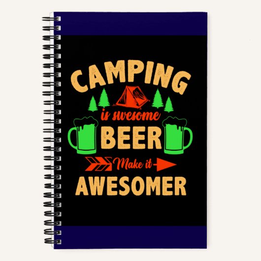 Camping is Swesome Beer Make it Aesomer-45676 ノートブック (正面)