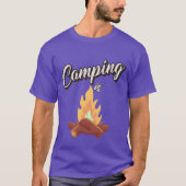 Camping lagerfeuer boy tシャツ (正面)