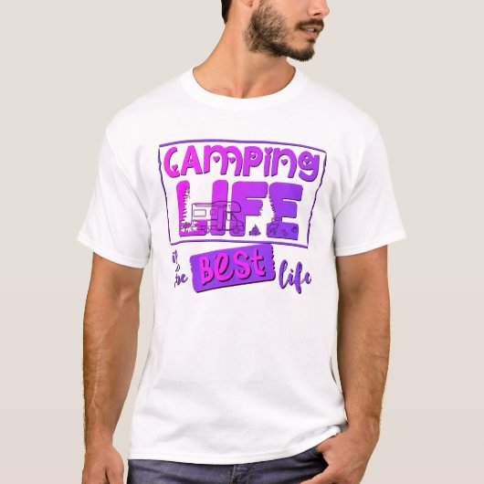 Camping Leben ist das beste Leben Tシャツ (正面)