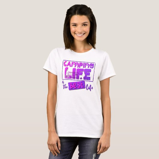 Camping Leben ist das beste Leben Tシャツ (正面フル)