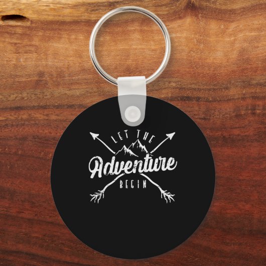 Camping "Let The Adventure Begin" キーホルダー (正面)