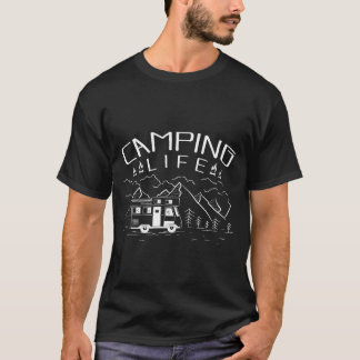 Camping Life Wilderness Nature Outr Campfire girl Tシャツ