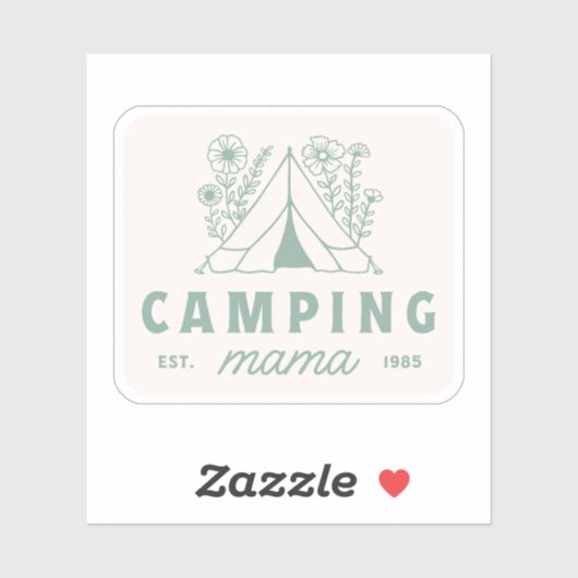 Camping mama mom summer camp mother aesthetic シール (シート)