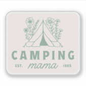 Camping mama mom summer camp mother aesthetic シール (正面)