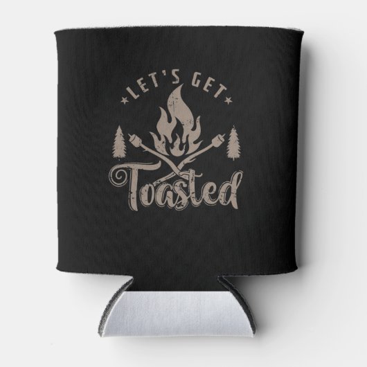 Camping Marshmallow "Let`s get Toasted" 缶クーラー (正面)