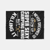 Camping Men Camper Rv Camping Vacation Camping Dad フリースブランケット (正面(横))