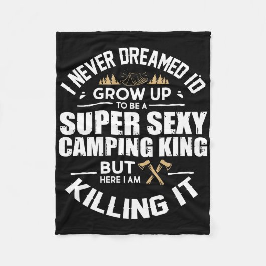 Camping Men Camper Rv Camping Vacation Camping Dad フリースブランケット (正面)