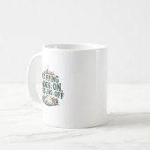 Camping Mode On Problems Off Funny Outdoor Design コーヒーマグカップ (正面左)