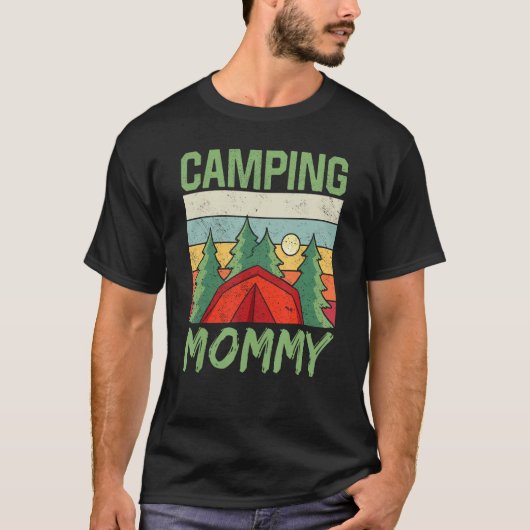 Camping Mommy Campsite Camper Camp Campfire Mom Mo Tシャツ (正面)