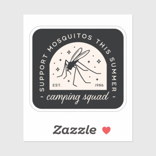 Camping mosquito funny insect quotes whimsical シール (シート)