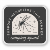Camping mosquito funny insect quotes whimsical シール (正面)