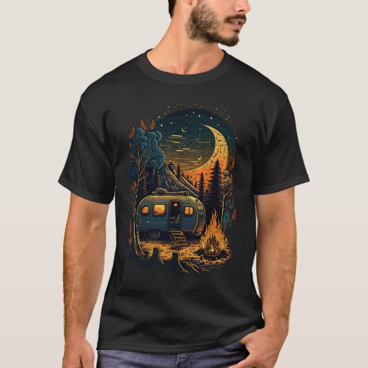 Camping Motorhome RV Outdoor Nature Vibes Tシャツ (正面)