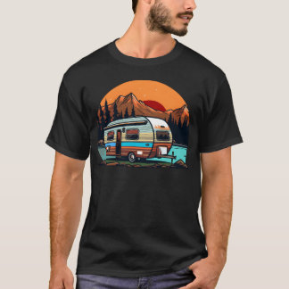 Camping Mountain family Tシャツ