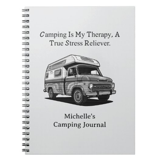 Camping My Therapy True Stress Reliever Outdoor ノートブック (正面)