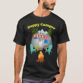 Camping Outdoor National Park Happy Forest Camper  Tシャツ (正面)