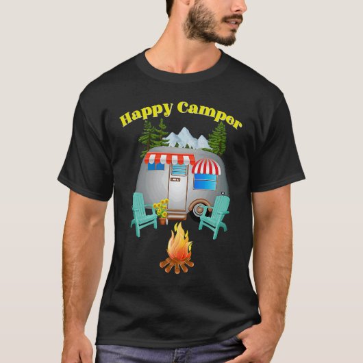 Camping Outdoor National Park Happy Forest Camper  Tシャツ (正面)