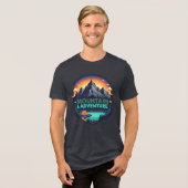 Camping Patch Mountain Adventure Outdoor トライブレンドＴシャツ (正面全面)