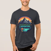 Camping Patch Mountain Adventure Outdoor トライブレンドＴシャツ (正面)