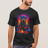 Camping Pop Rottweiler Dog Tシャツ (正面)