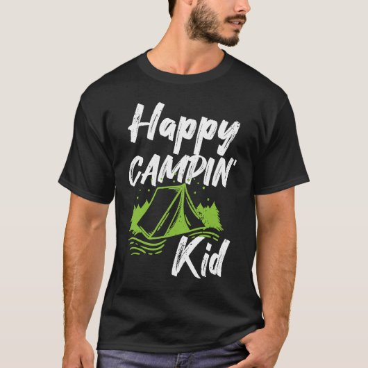 Camping Puns Happy Campin' Kid Boys Girls Children Tシャツ (正面)