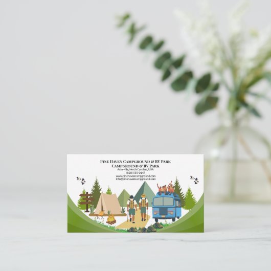 Camping Resort RV Park Outdoor Design 名刺 (スタンド正面)