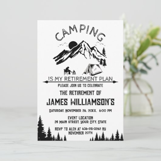 Camping Retirement party 招待状 (スタンド正面)