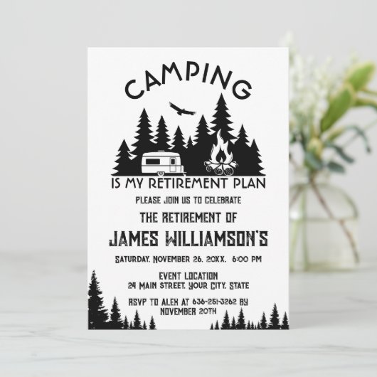Camping Retirement Party 招待状 (スタンド正面)