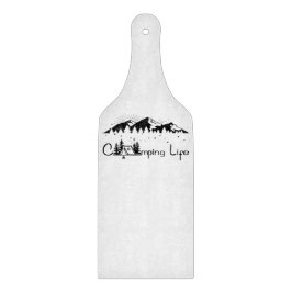 Camping Scene Decorative Glass Chopping Board カッティングボード