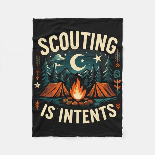 Camping Scouting Is Intents Scout Camper フリースブランケット (正面)