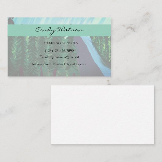 camping services editable card 名刺 (正面/裏面)