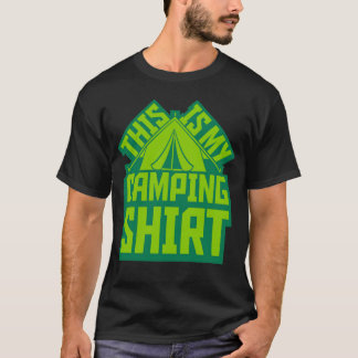 Camping shirt outr tent family tシャツ
