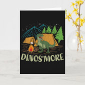 Camping S'more Dinosaur Lover Funny Dinosaur Campi カード (黄色い花)