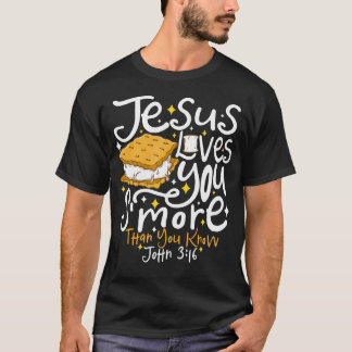 Camping Smore Jesus Loves You John Bible Verse Chr Tシャツ