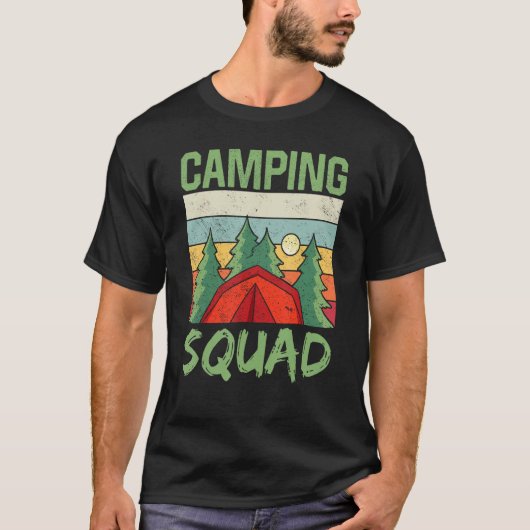 Camping Squad Camp Campfire Camper Campsite Tシャツ (正面)