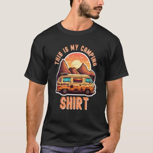 Camping Trailer Camper Van Mobile Home Caravan Mot Tシャツ (正面)
