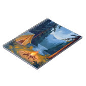 Camping Trip Forest Campfire Tent Watercolor ノートブック (左側)