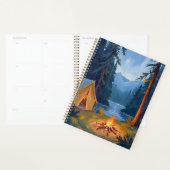 Camping Trip Forest Campfire Tent Watercolor プランナー手帳 (ディスプレー)