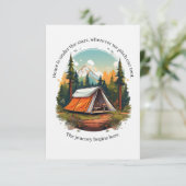 Camping Under the Stars: Tent-Themed Greeting Card サンキューカード (スタンド正面)