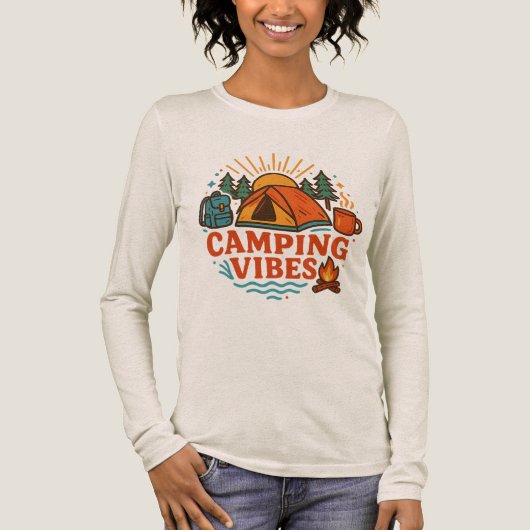 Camping Vibes Adventure Long Sleeve Shirt トライブレンドＴシャツ (正面)