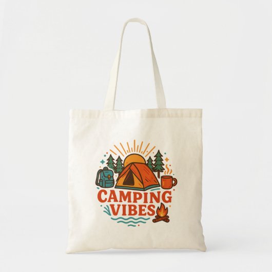 Camping Vibes Budget Tote Bag トートバッグ (正面)