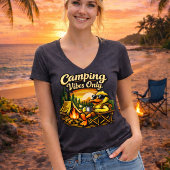 Camping Vibes Only Feels Right V-Neck Tee USA Tシャツ