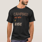 Camping with Dog Tent Caravan Retro Only with Boxe Tシャツ (正面)