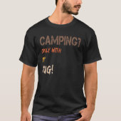 Camping with Dog Tent Caravan Retro Only with Pug Tシャツ (正面)
