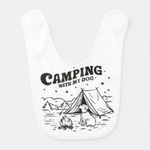 Camping with My Dog – かわいいベビー用ビブ