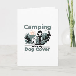 Camping with My Dog 空白の Greeting Card カード