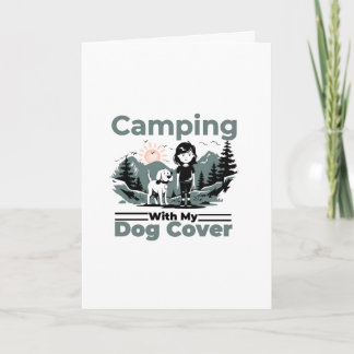 Camping with My Dog 空白の Greeting Card カード